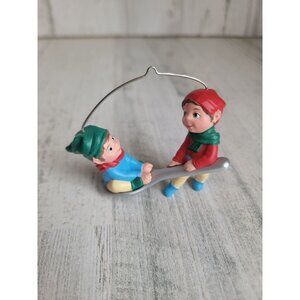 Hallmark 1990 spoon Rider elf ornament Xmas